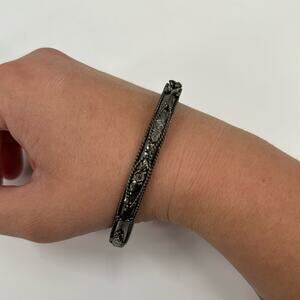 Grey boho simple bangle bracelet